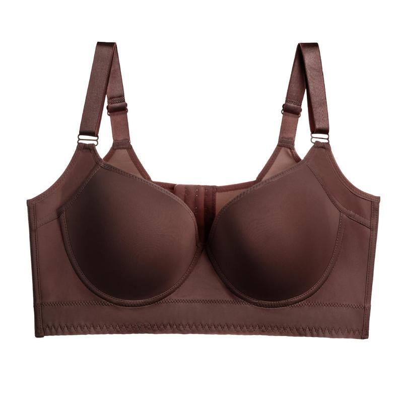 New-Plus Size Girls' Bra, Comfortable, Slimming and Anti-Sagging, Black and Beige