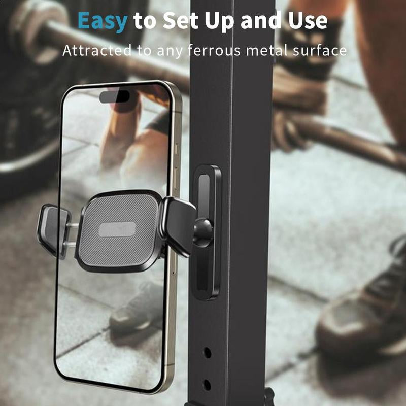 Portable Magnetic Phone Holder, 360 Degree Adjustable, Fitness Equipment Accessories for Home, Gym, Kitchen and more